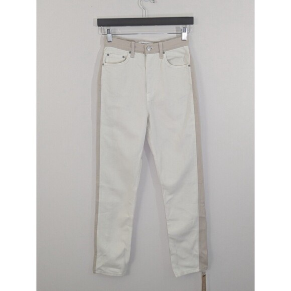 New Reformation Jeans Cynthia Tonal Reworked High Rise Straight Jeans Clay Sz 24 - Picture 7 of 16